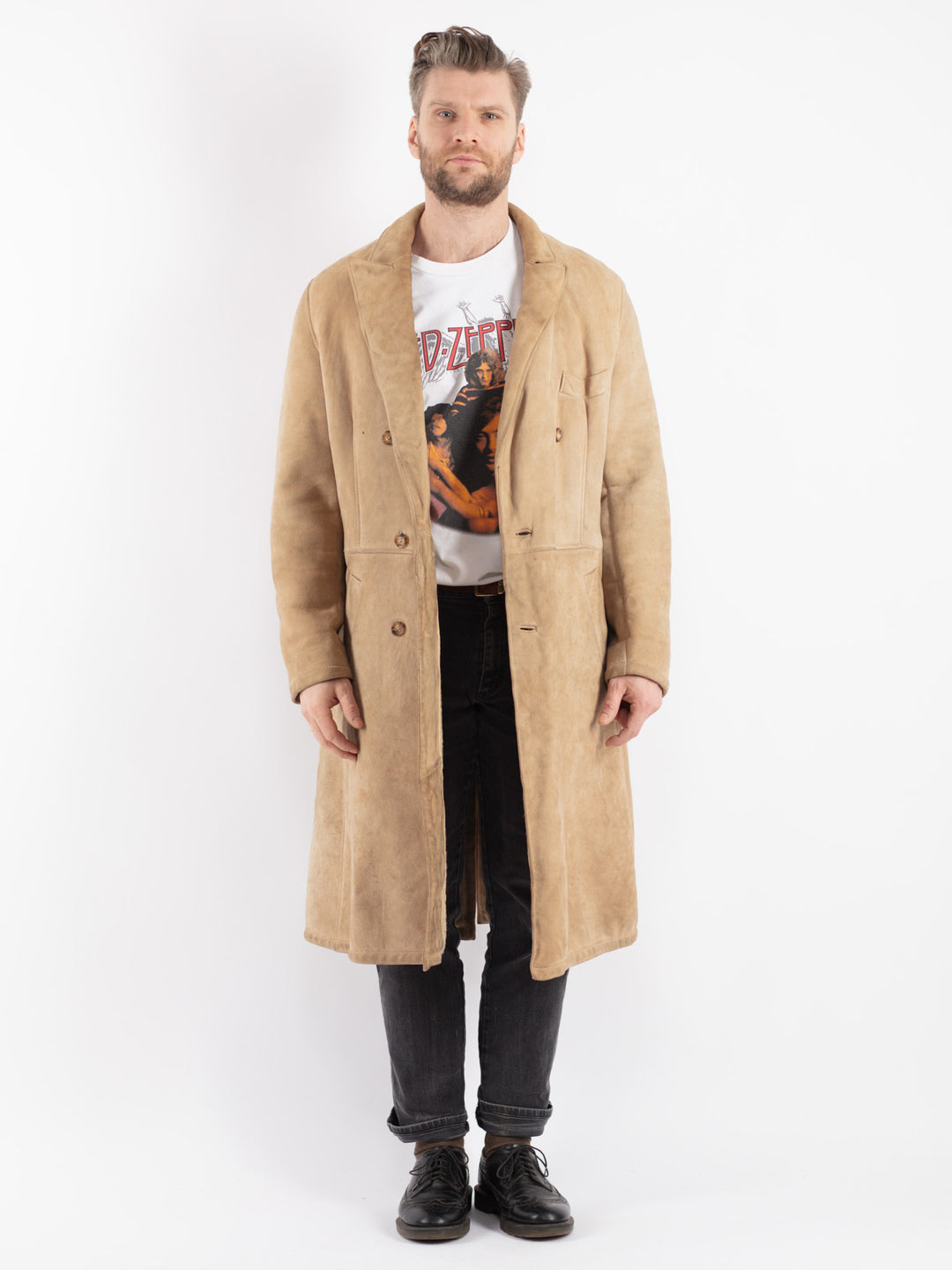 Vintage 70's Men Sheepskin in Beige