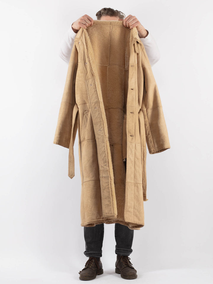 Vintage 70's Men Sheepskin Coat in BeigeZ1012