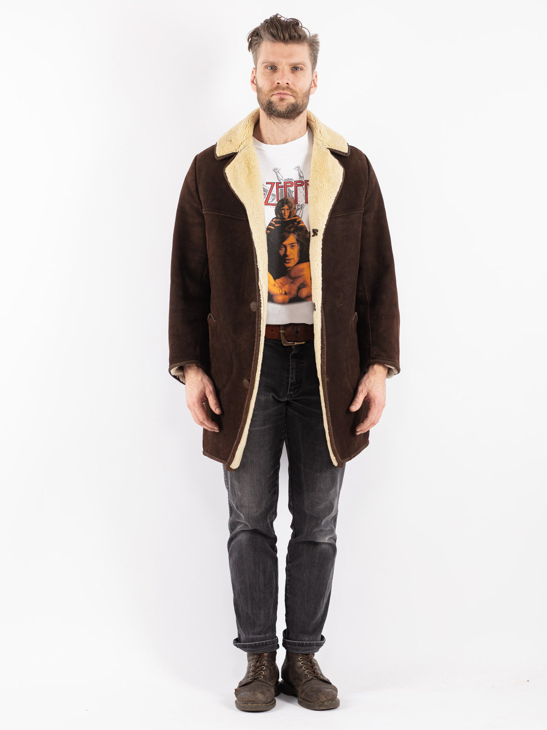 Vintage 70's Men Sheepskin in Brown