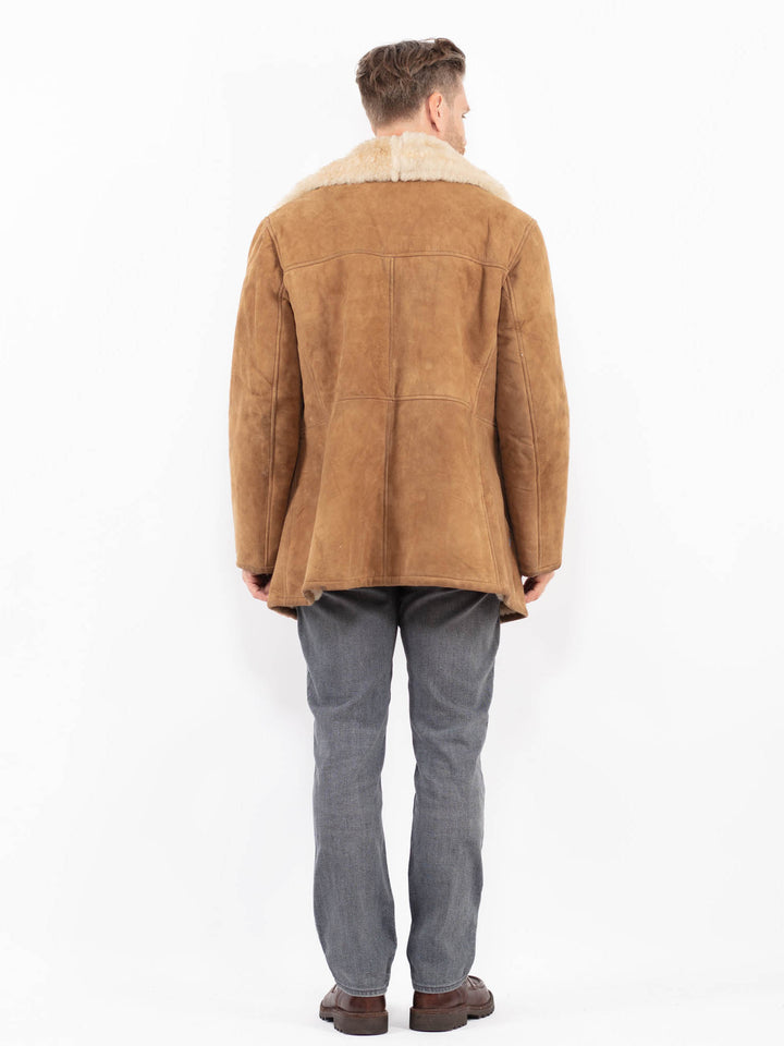 Vintage 70's Men Sheepskin Coat in BrownZ2112