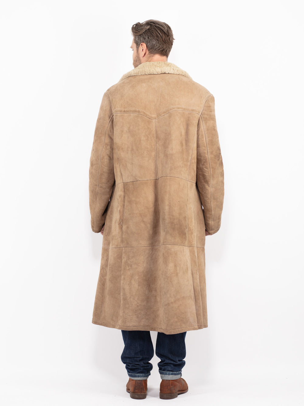 Vintage 70's Men Sheepskin Coat in BeigeZ2719