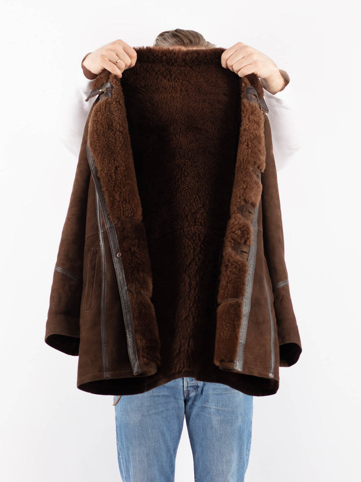 Vintage 70's Men Sheepskin Coat in BrownZ1439