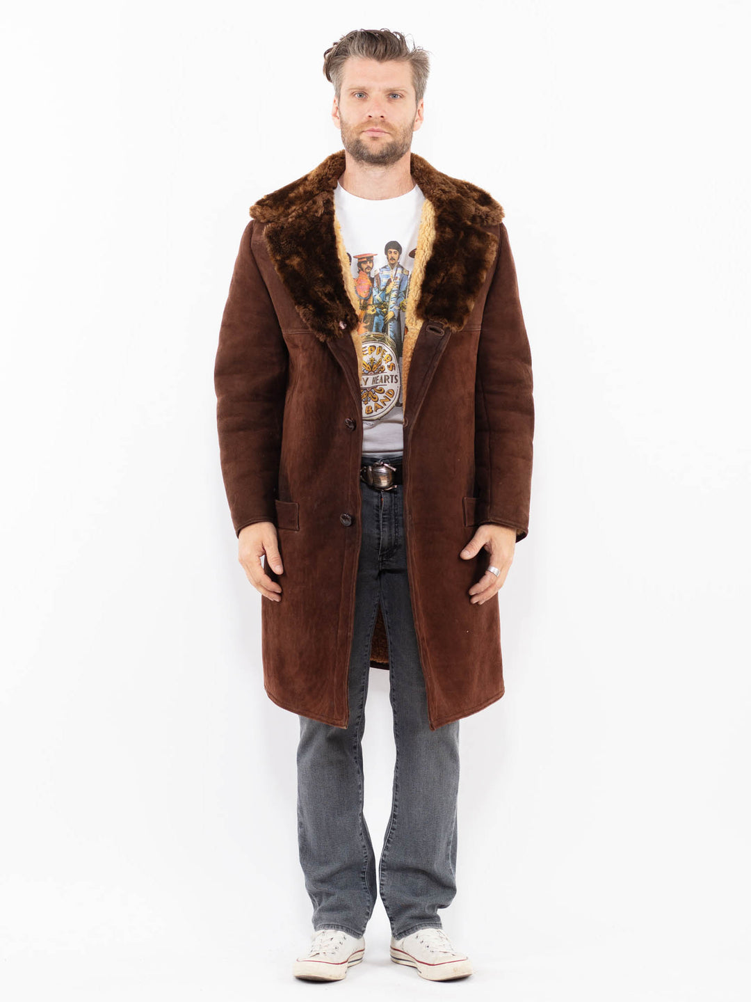 Vintage 70's Men Sheepskin in BrownZ1990