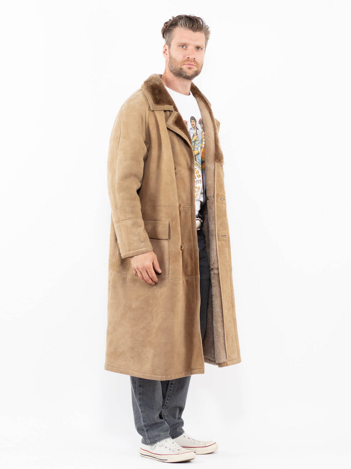 Vintage 70's Men Sheepskin Coat in BeigeZ1991