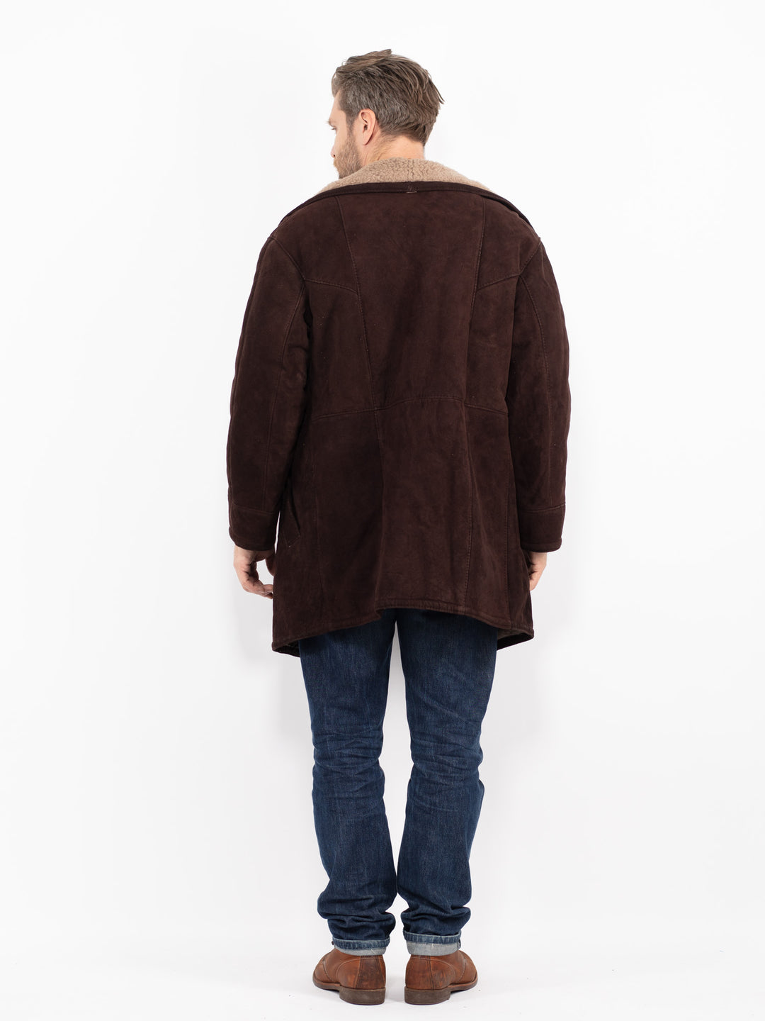 Vintage 70's Men Sheepskin Coat in BrownZ2722