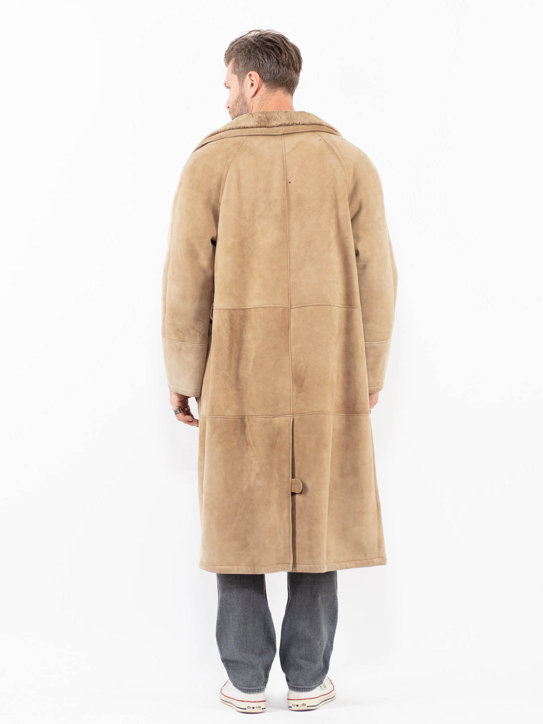 Vintage 70's Men Sheepskin Coat in BeigeZ1991