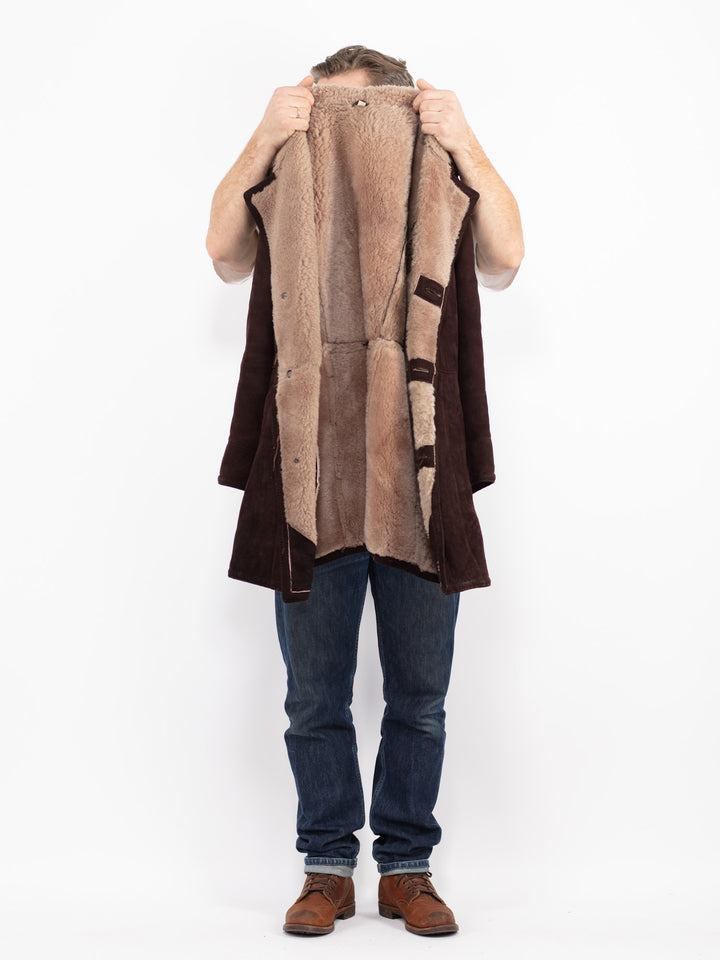 Vintage 70's Men Sheepskin Coat in BrownZ2722