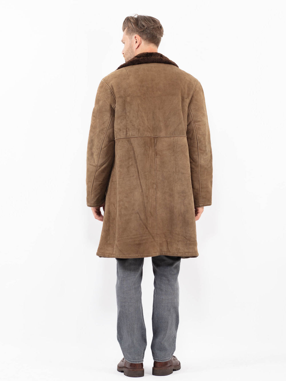Vintage 70's Men Sheepskin Coat in BeigeZ2116