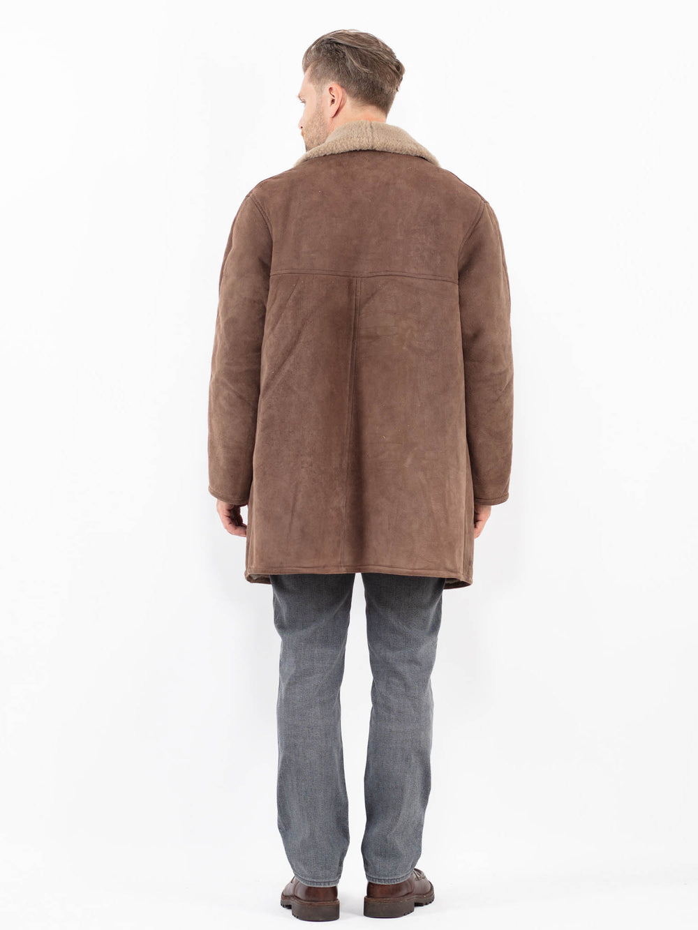 Vintage 70's Men Sheepskin Coat in BrownZ2118