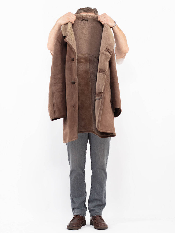 Vintage 70's Men Sheepskin Coat in BrownZ2118