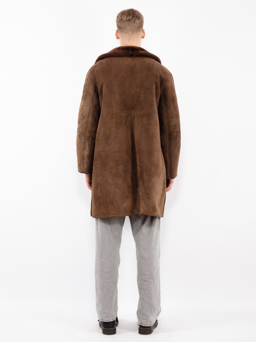 Vintage 70's Men Sheepskin Coat in BrownZ2525