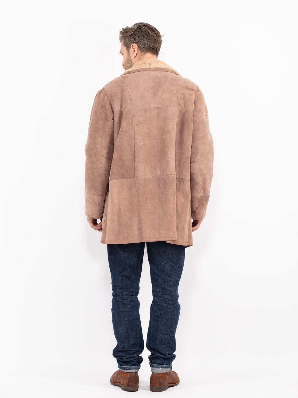 Vintage 70's Men Sheepskin Coat in BeigeZ2726