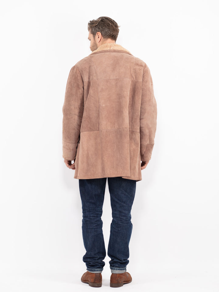 Vintage 70's Men Sheepskin Coat in BeigeZ2726