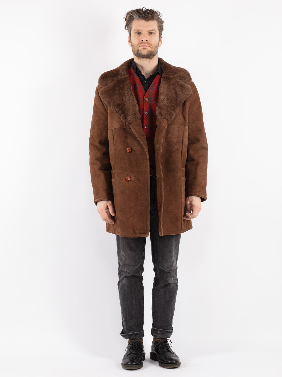 Vintage 70's Men Sheepskin in BrownZ216