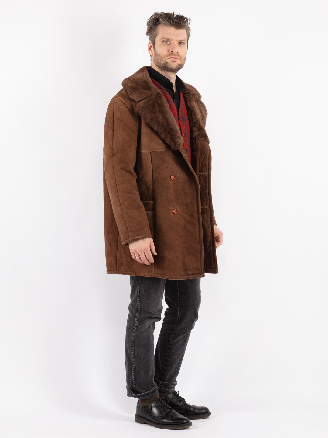 Vintage 70's Men Sheepskin in BrownZ216