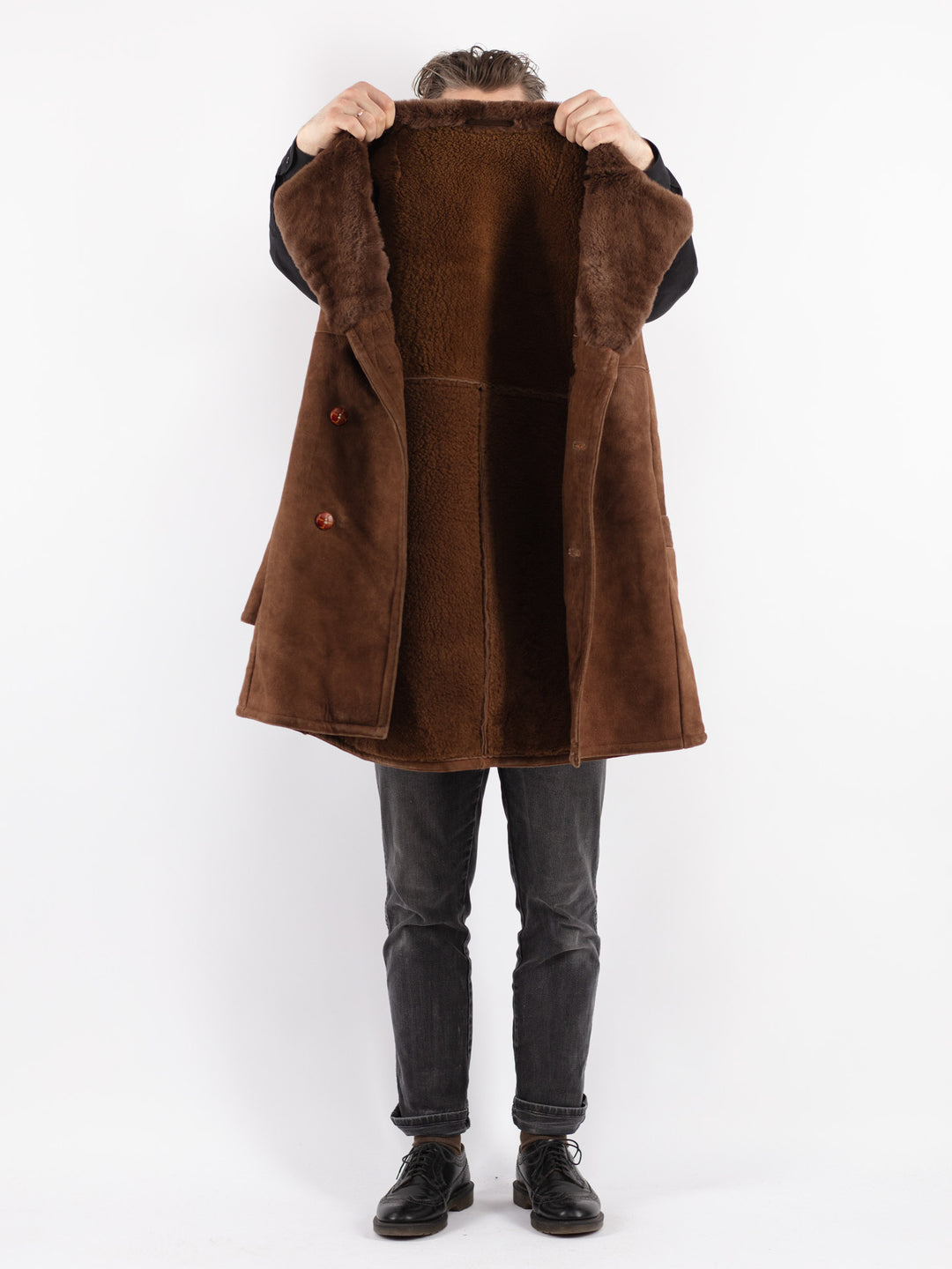 Vintage 70's Men Sheepskin in BrownZ216
