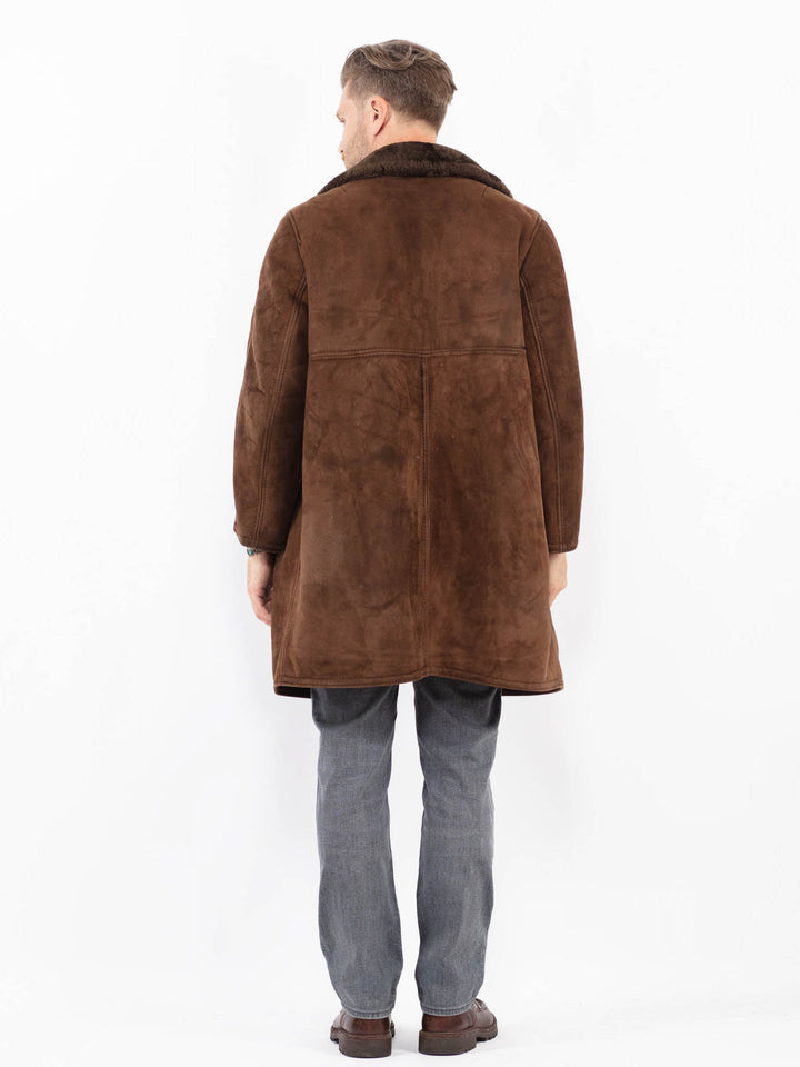 Vintage 70's Men Sheepskin Coat in BrownZ2121