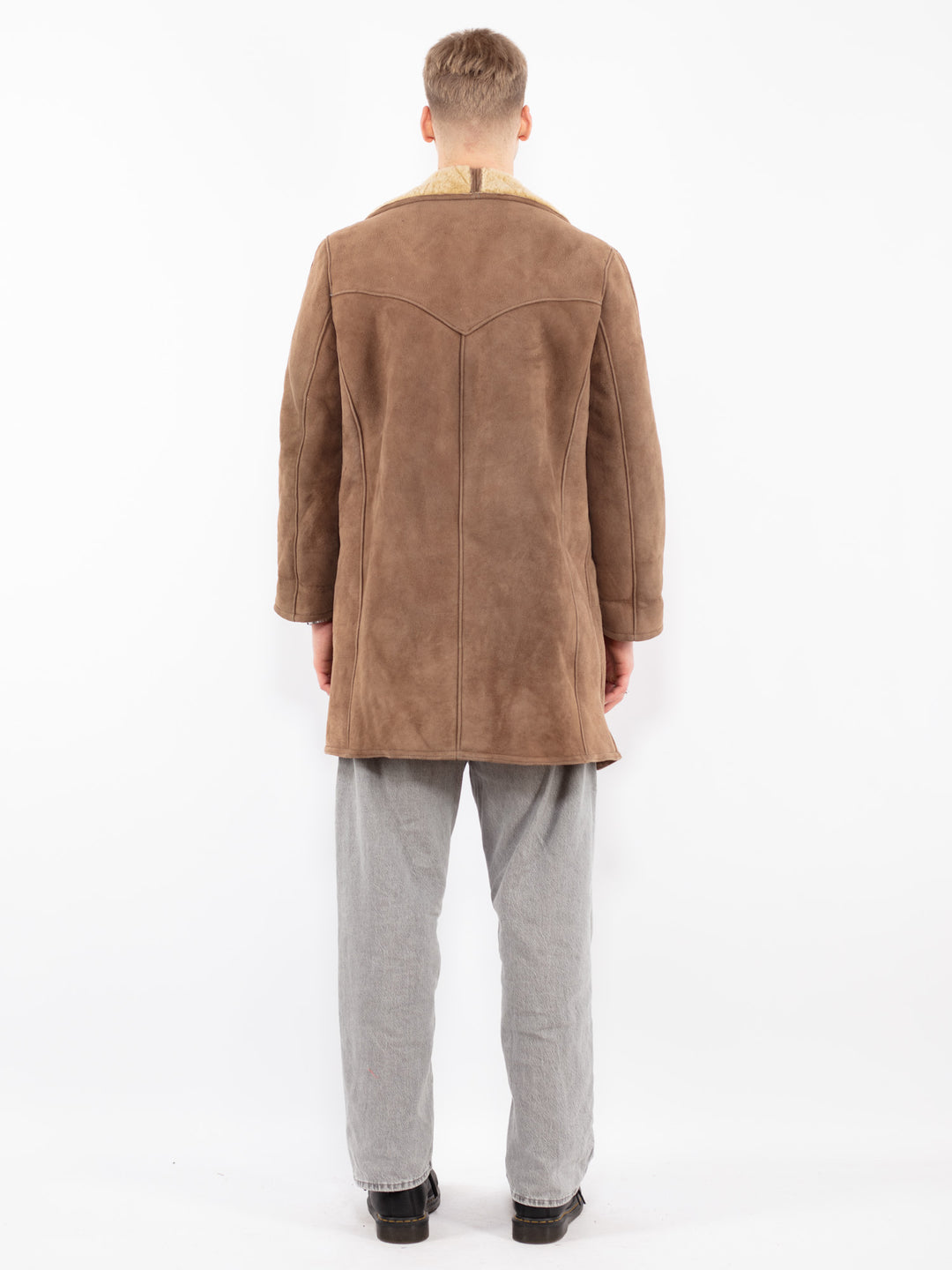 Vintage 70's Men Sheepskin Coat in Light Brown