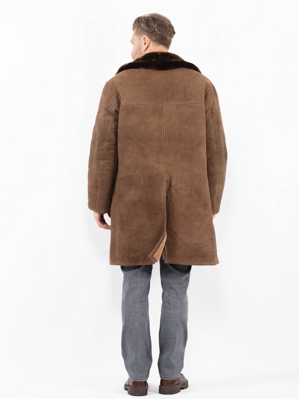 Vintage 70's Men Sheepskin Coat in BrownZ2122