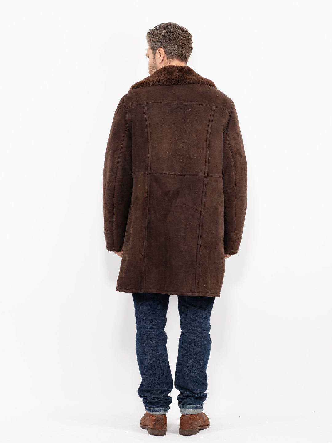 Vintage 70's Men Sheepskin Coat in BrownZ2730