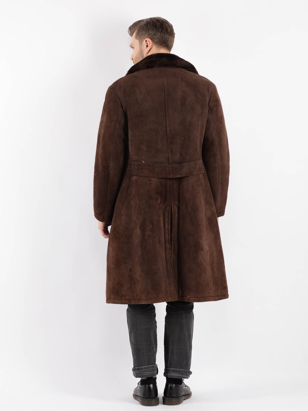 Vintage 70's Men Sheepskin Coat in Brown