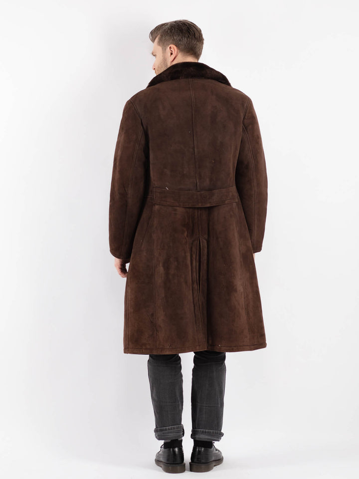 Vintage 70's Men Sheepskin Coat in Brown
