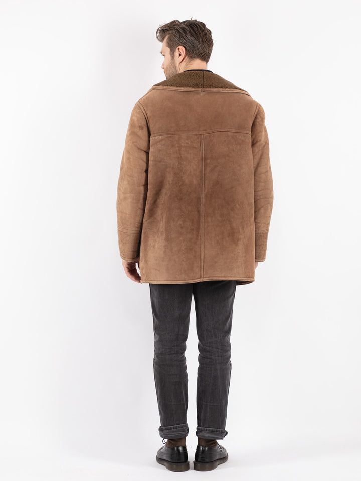 Vintage 70's Men Sheepskin Coat in BrownZ220