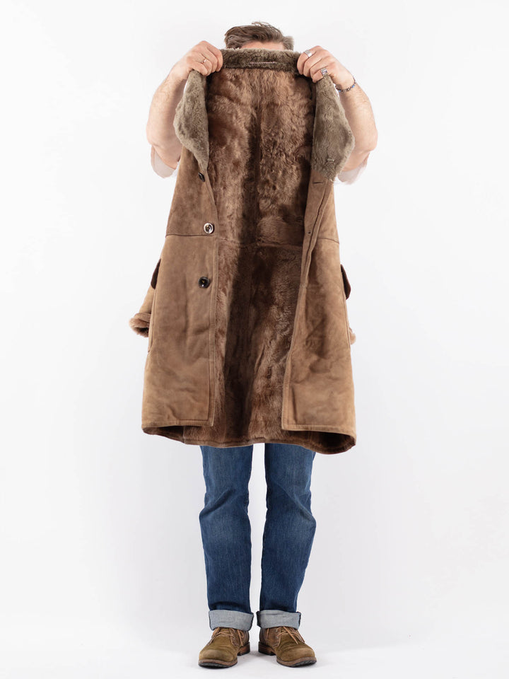 Vintage 70's Men Sheepskin Coat in BeigeZ1555