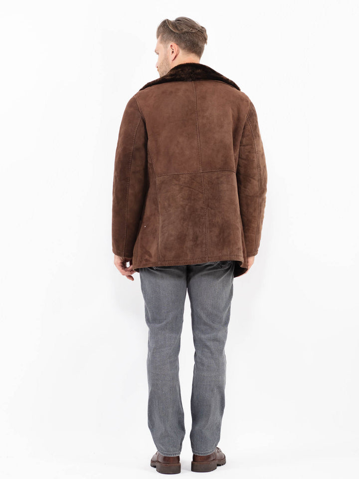 Vintage 70's Men Sheepskin Coat in BrownZ2133