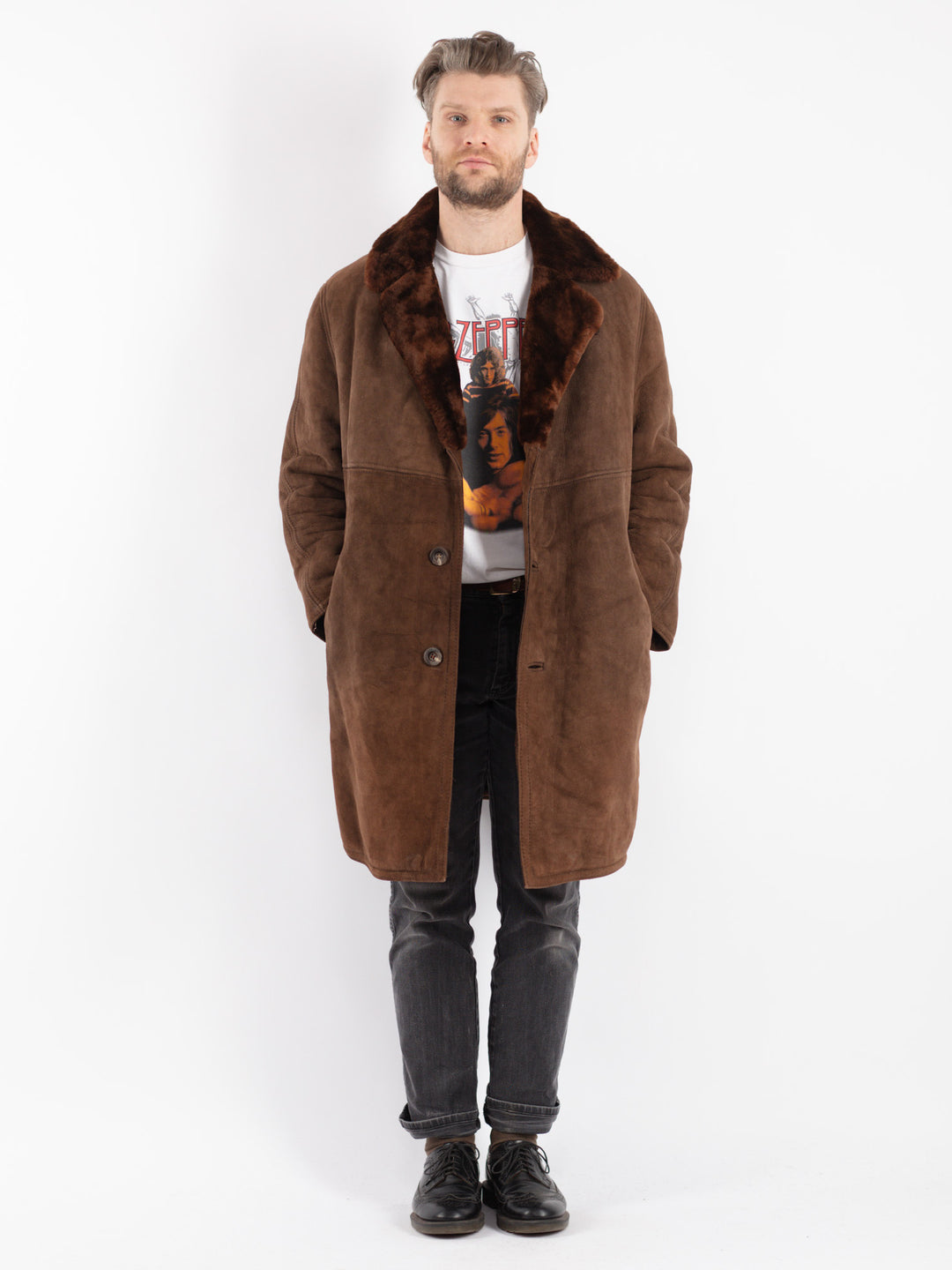 Vintage 70's Men Sheepskin in BrownZ349