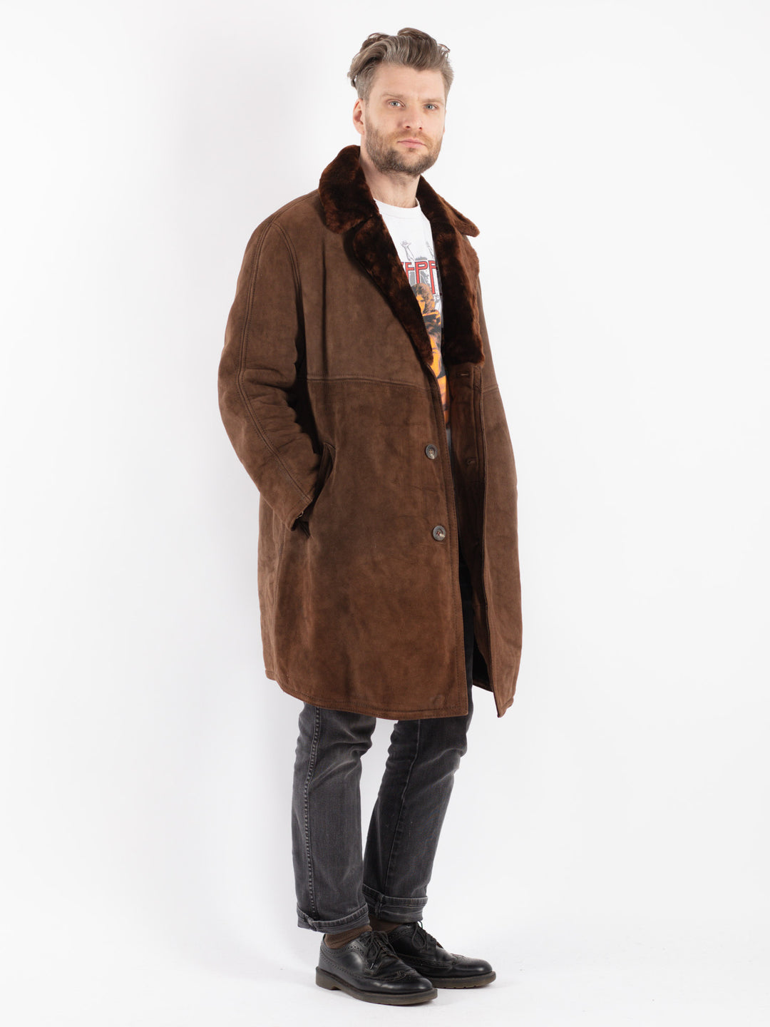 Vintage 70's Men Sheepskin in BrownZ349