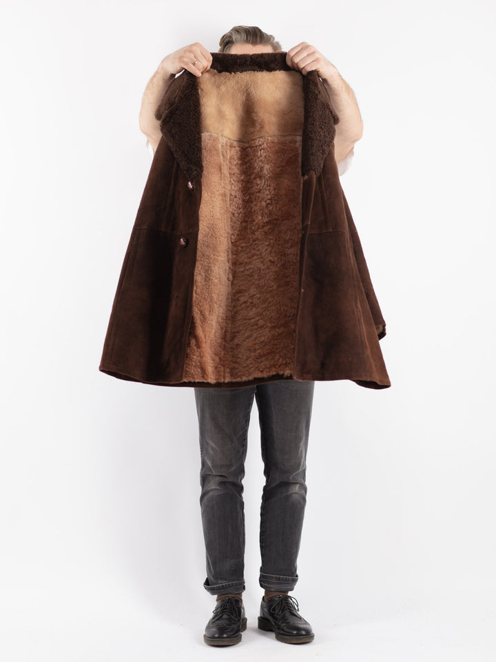 Vintage 70's Men Sheepskin Coat in BrownZ350