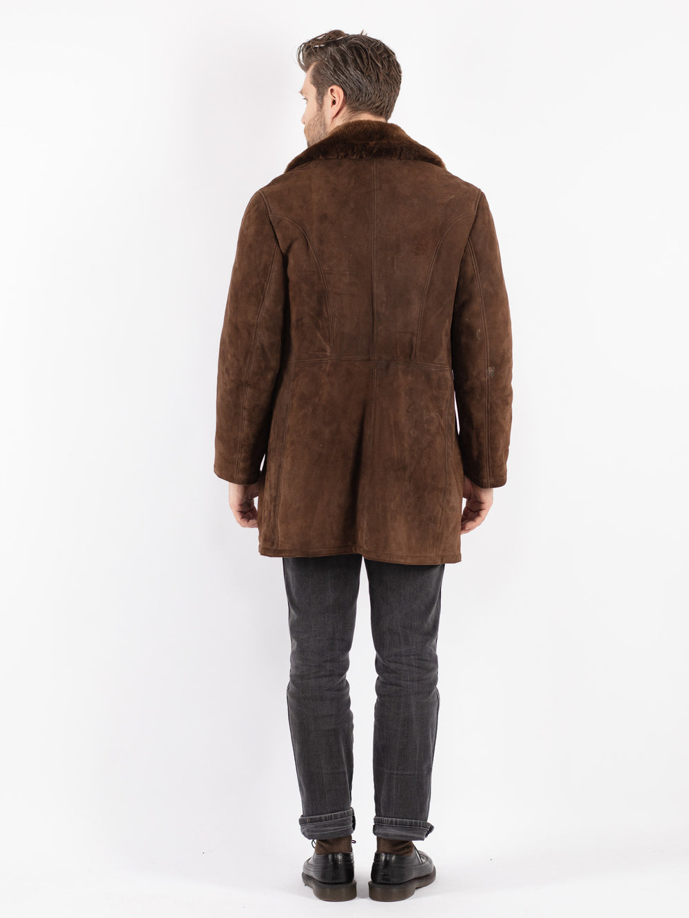 Vintage 70's Men Sheepskin Coat in Brown