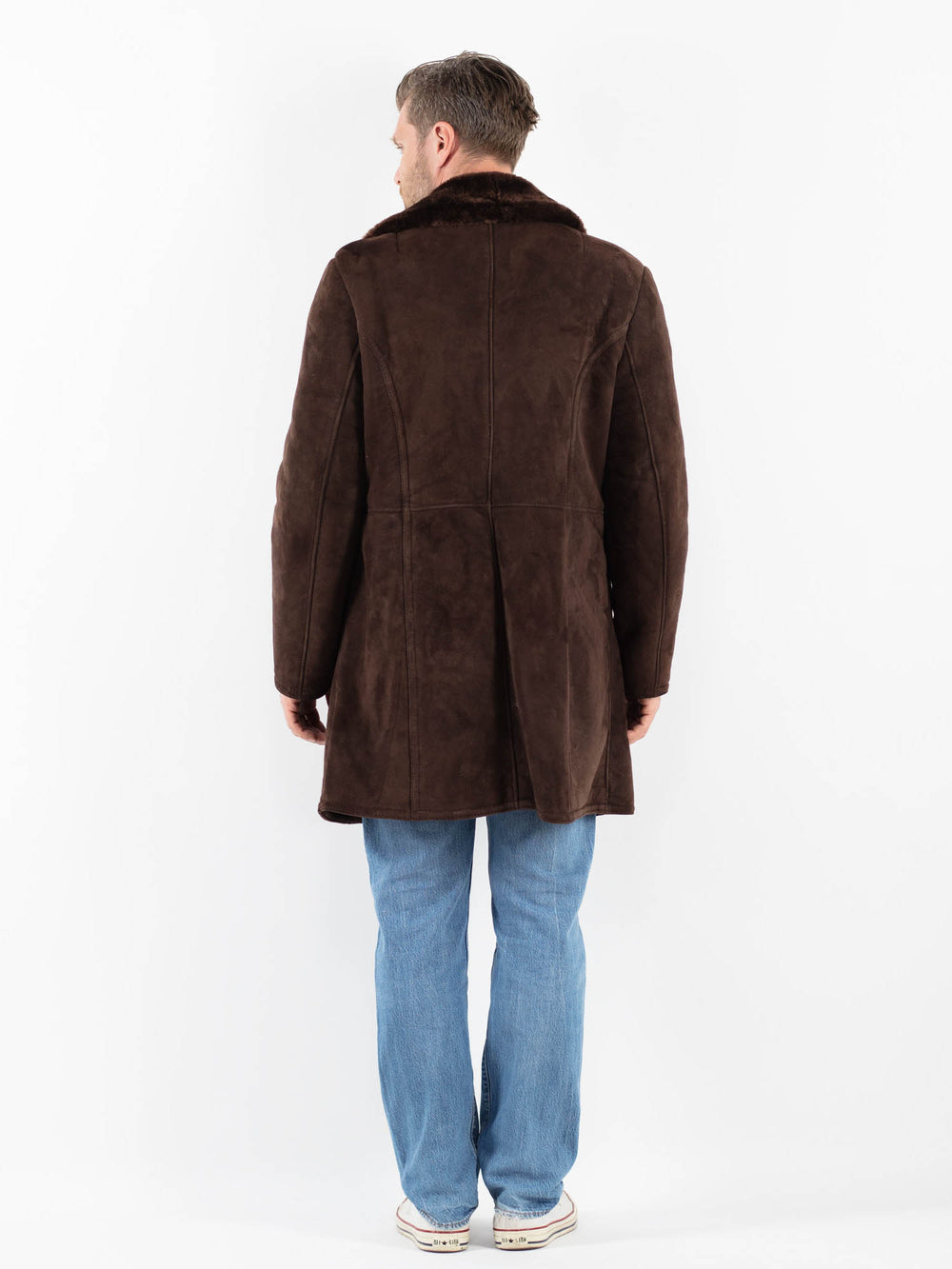 Vintage 70's Men Sheepskin Coat in BrownZ1791