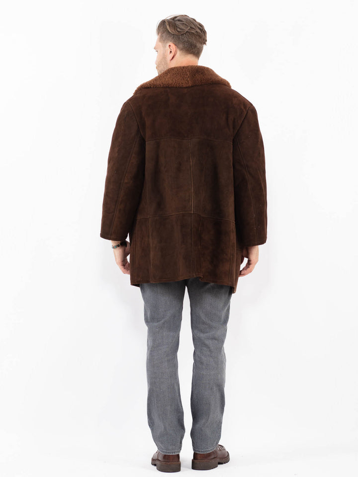 Vintage 70's Men Sheepskin Coat in BrownZ2139