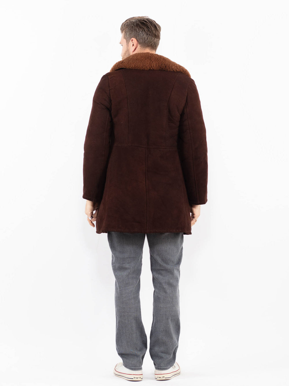 Vintage 70's Men Sheepskin Coat in BrownZ2015