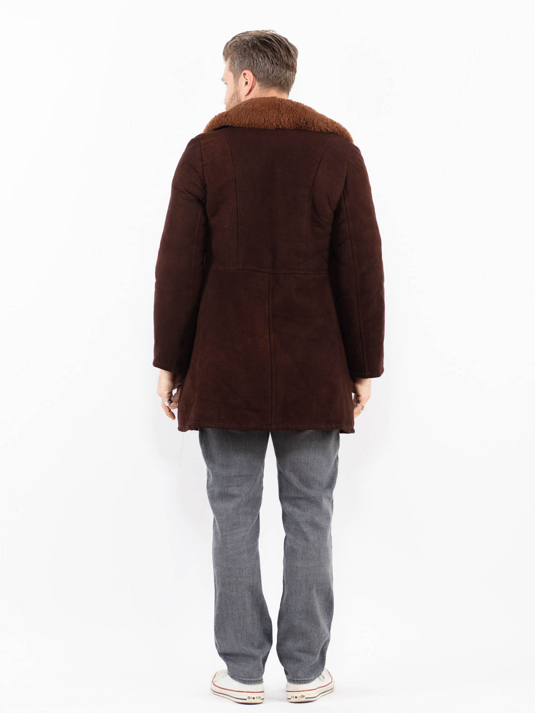 Vintage 70's Men Sheepskin Coat in BrownZ2015