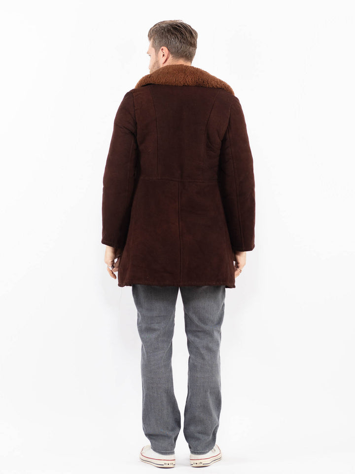 Vintage 70's Men Sheepskin Coat in BrownZ2015