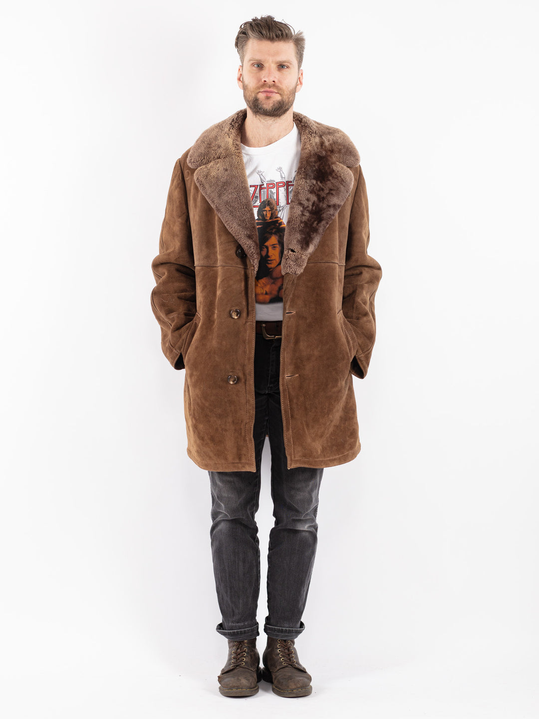 Vintage 70's Men Sheepskin in Brown