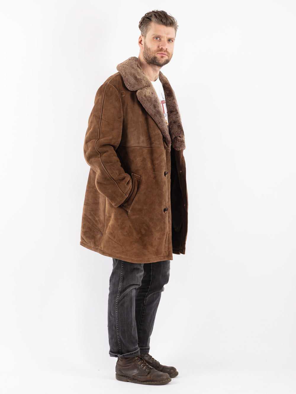 Vintage 70's Men Sheepskin in Brown