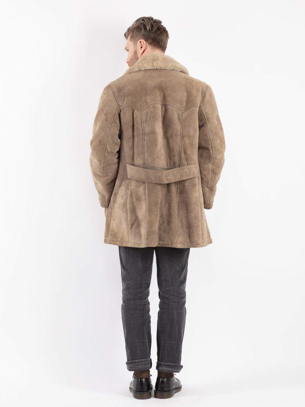 Vintage 70's Men Sheepskin in Beige