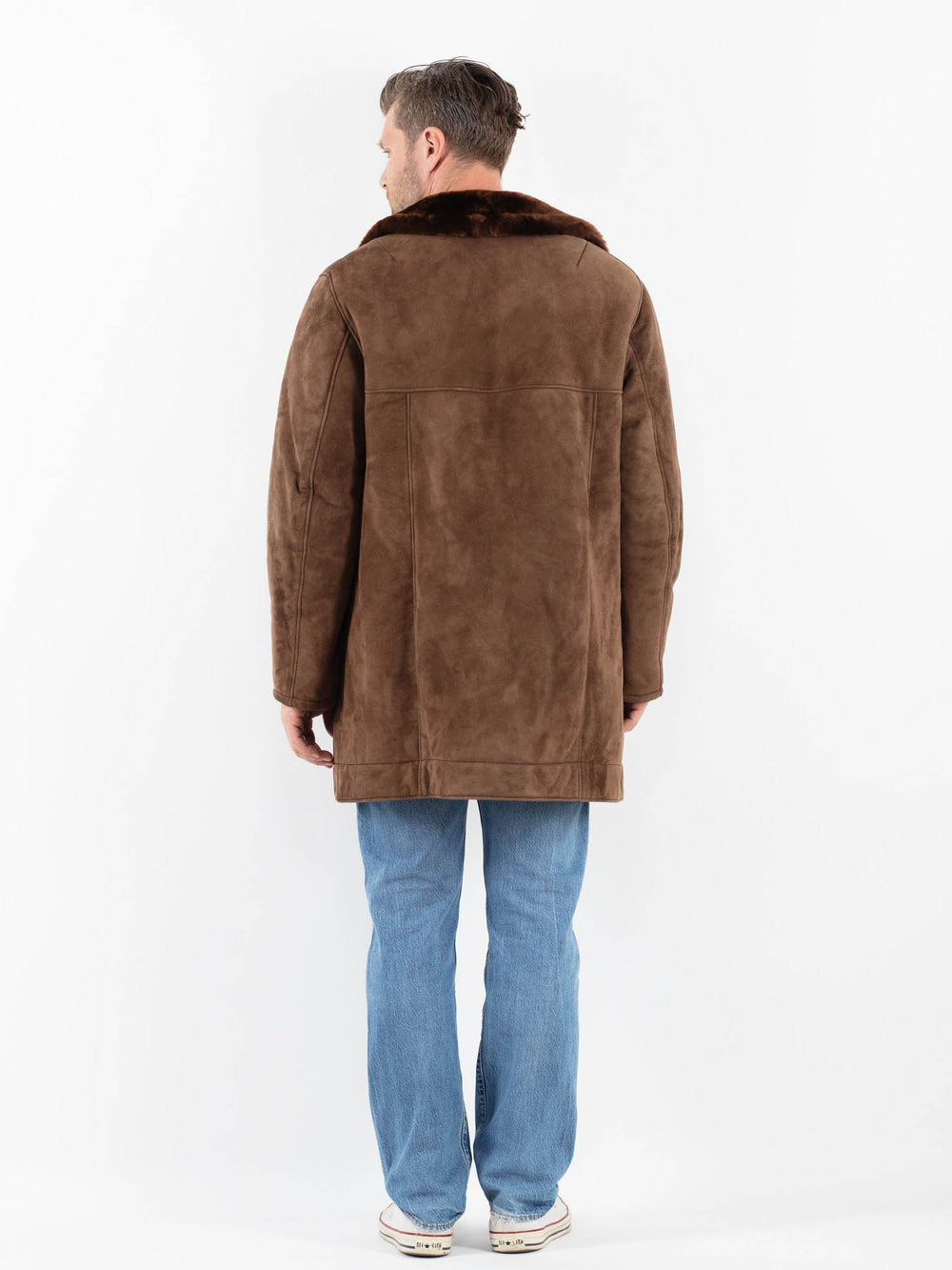 Vintage 70's Men Sheepskin Coat in BrownZ1796