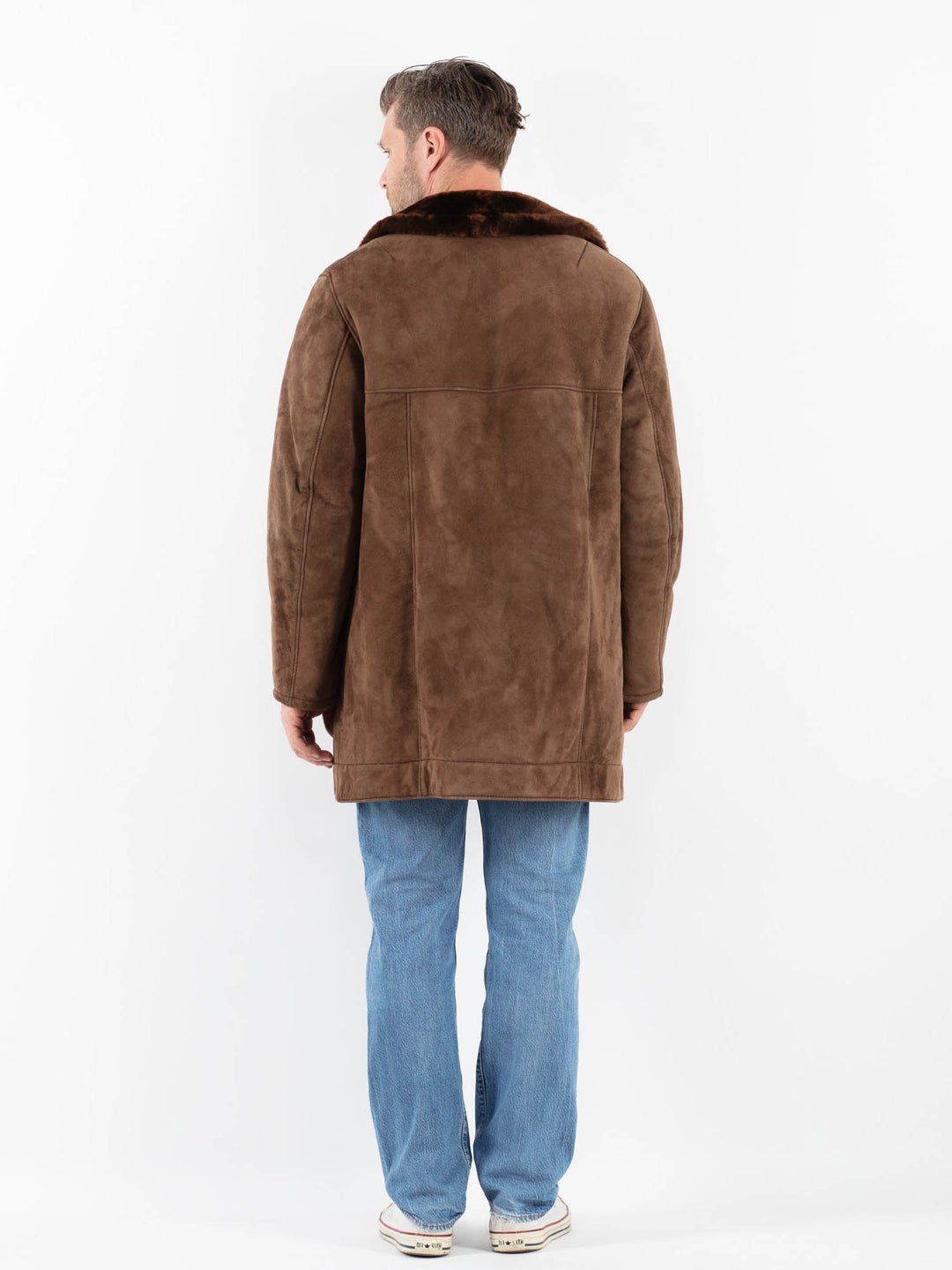 Vintage 70's Men Sheepskin Coat in BrownZ1796