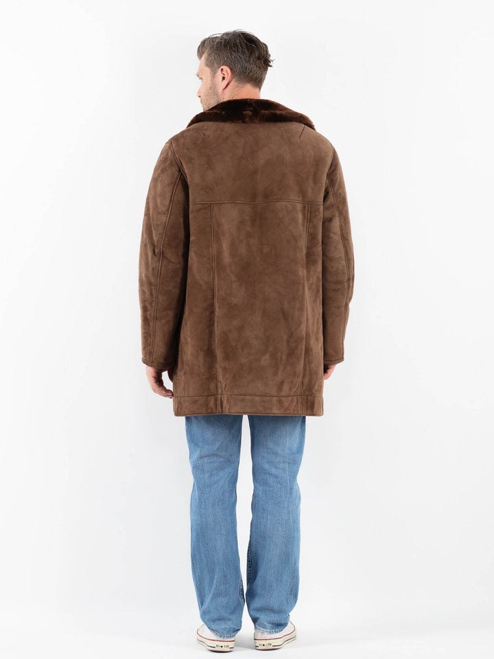 Vintage 70's Men Sheepskin Coat in BrownZ1796