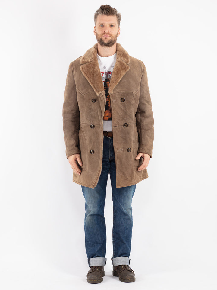 Vintage 70's Men Sheepskin in Beige