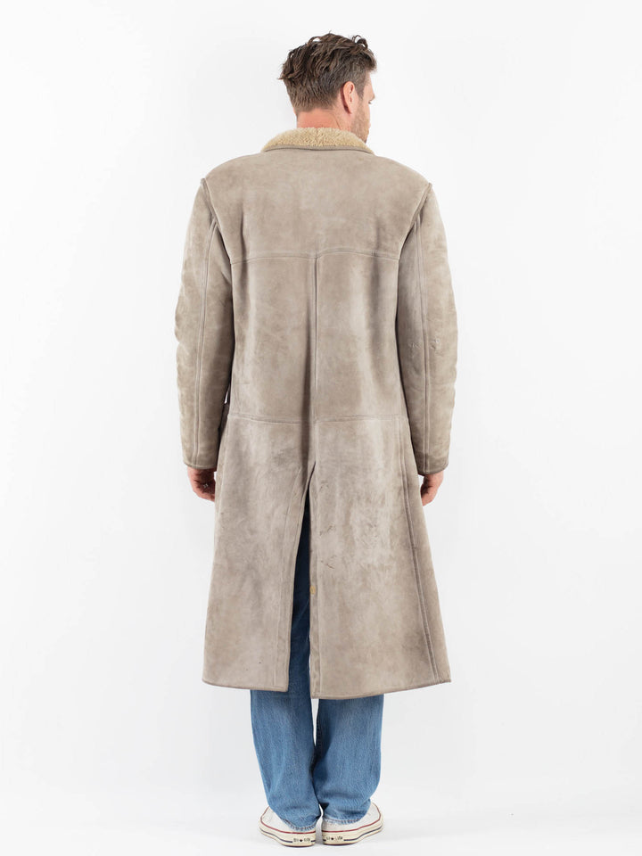 Vintage 70's Men Sheepskin Coat in GrayZ1800