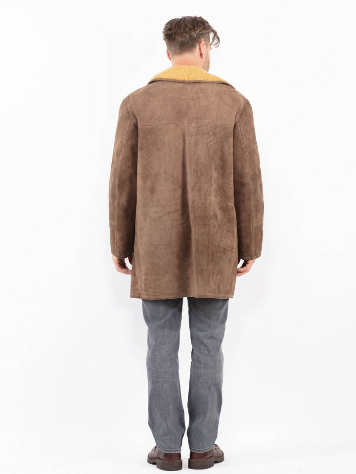 Vintage 70's Men Sheepskin Coat in BrownZ2148