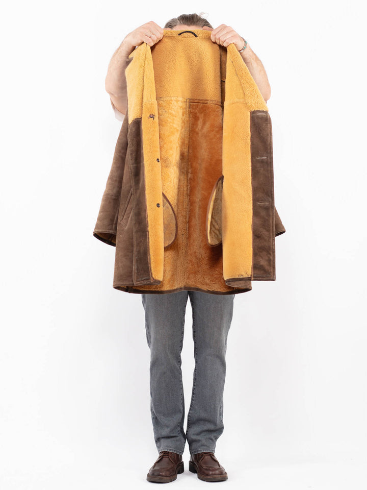Vintage 70's Men Sheepskin Coat in BrownZ2148