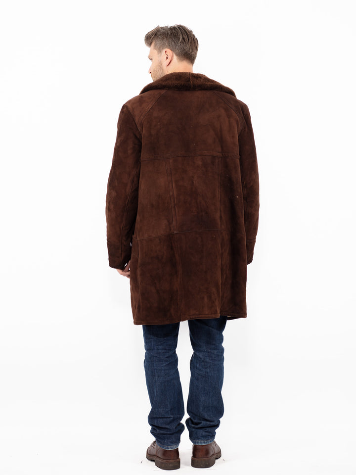 Vintage 70's Men Sheepskin Coat in Brown