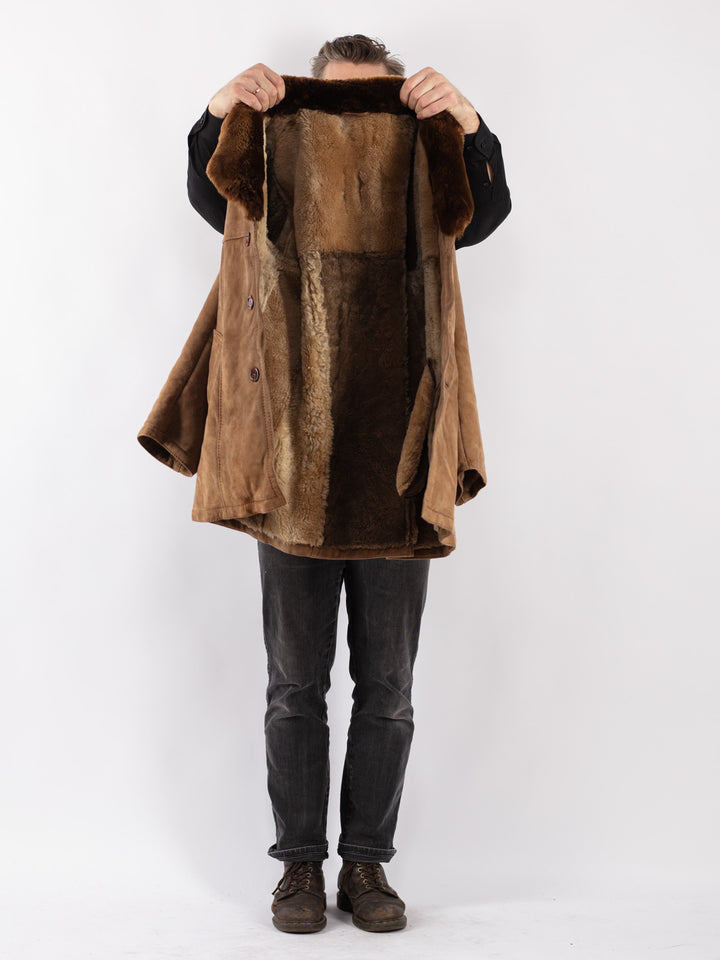 Vintage 70's Men Sheepskin in Beige